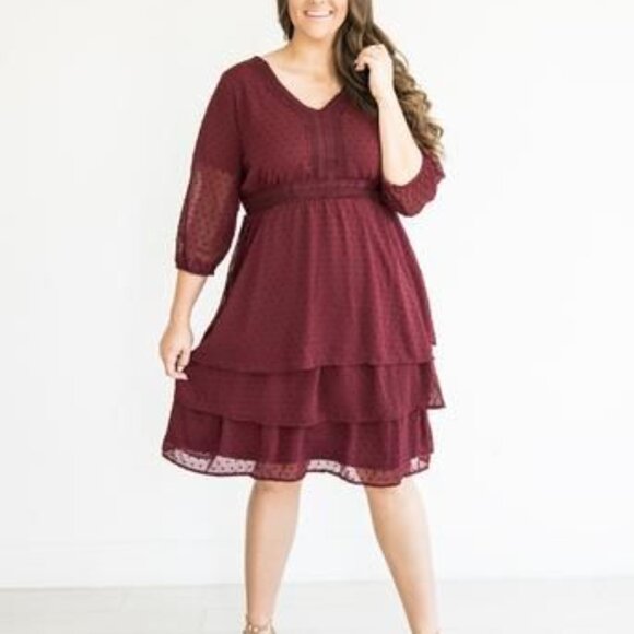 Selena dress in burgundy - Picture 2 of 4